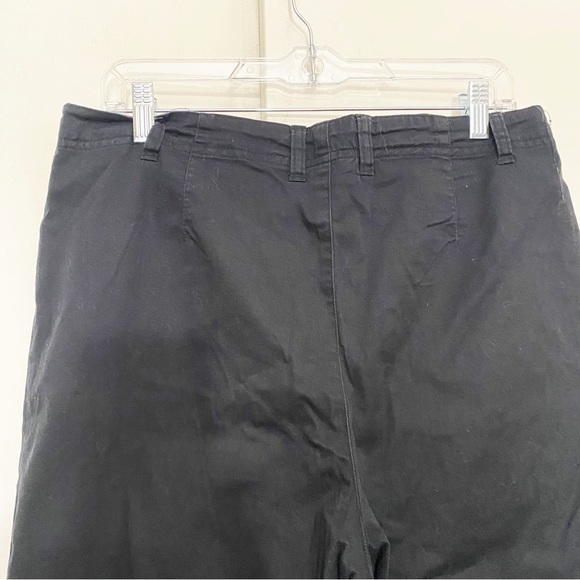 WHITE STAG fly front two front pockets woven cotton black Capri pants 16 - Picture 4 of 6